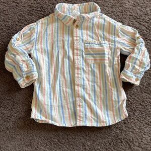 H&M Kids Striped Button Down Shirt - Pastel Multicolor